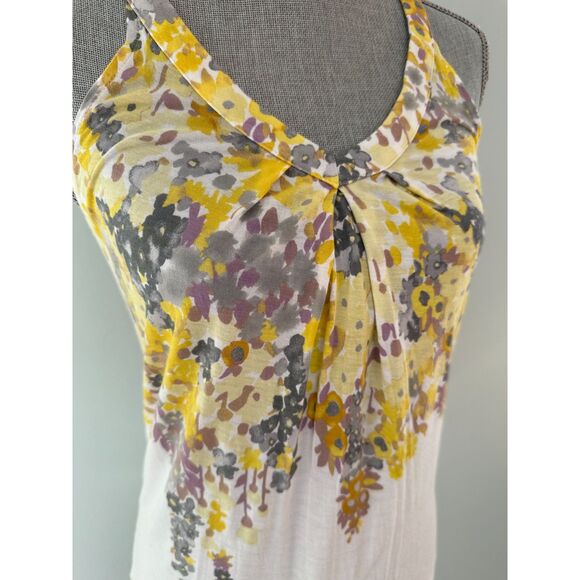Y2k Vintage American Eagle Outfitters Yellow Floral Tank Top XS Boho Retro style - Picture 4 of 7